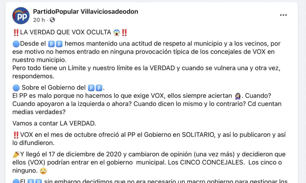 PP contra VOX Villaviciosa